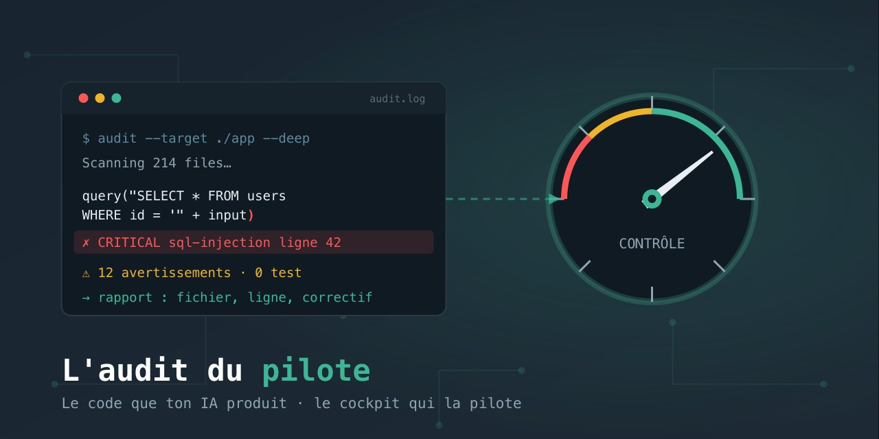 L'audit du pilote — le code que ton IA produit, le cockpit qui la pilote