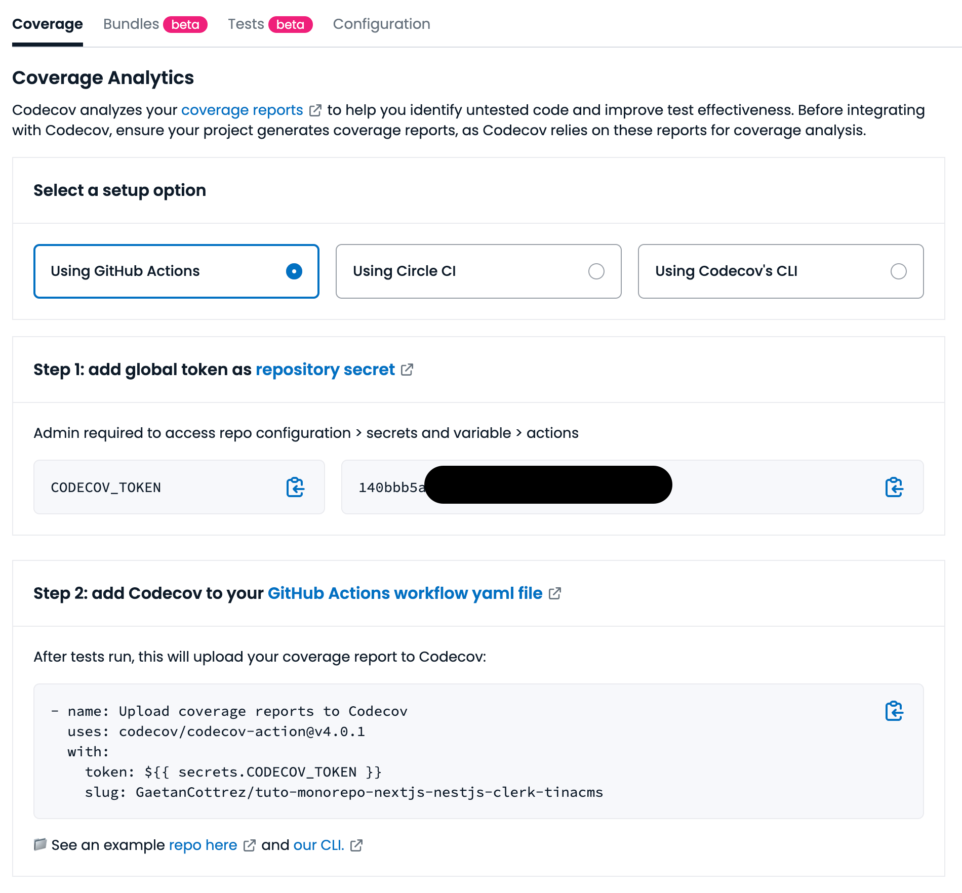 interface codecov configuration