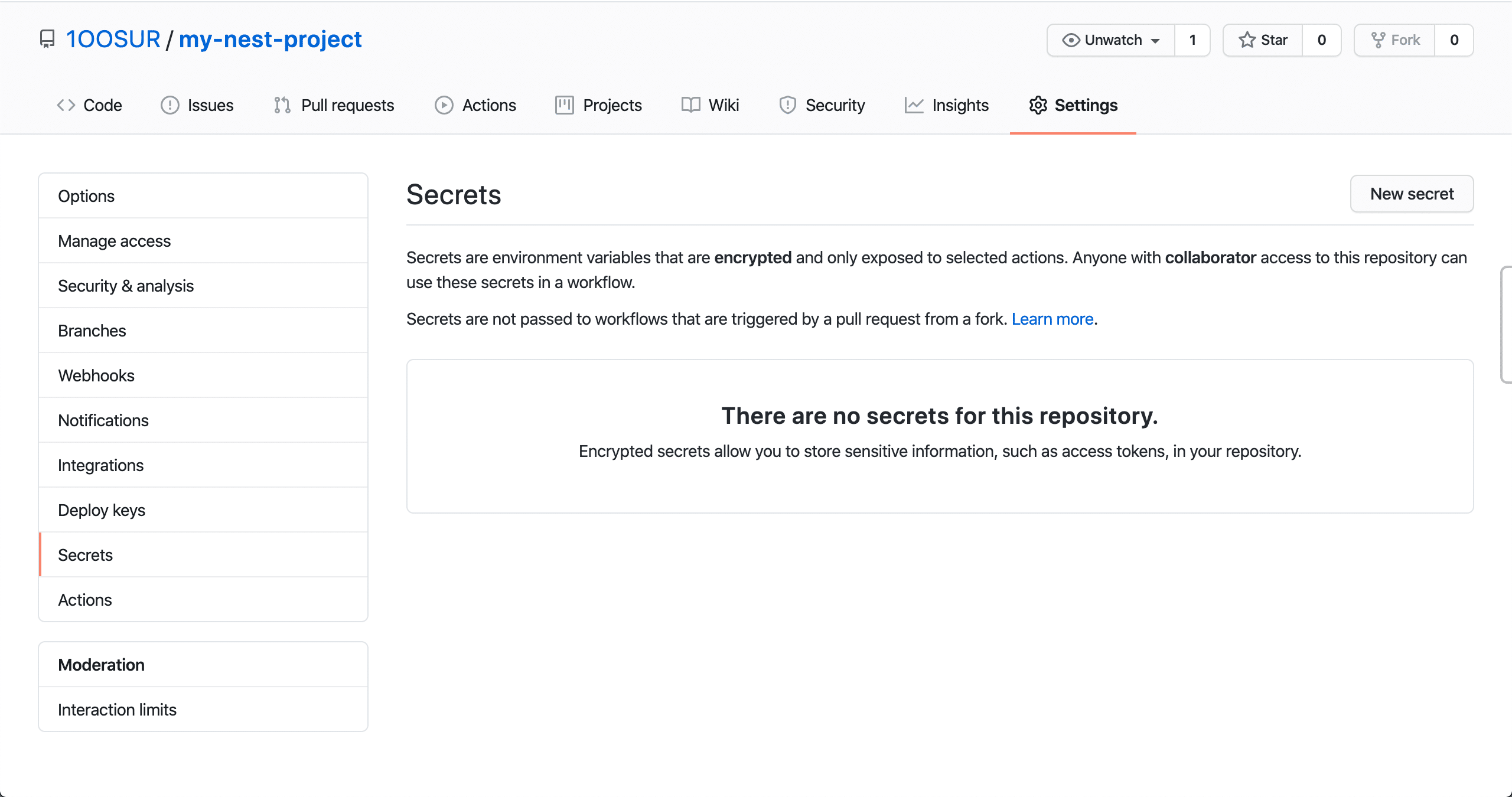 Github secrets sonarcloud