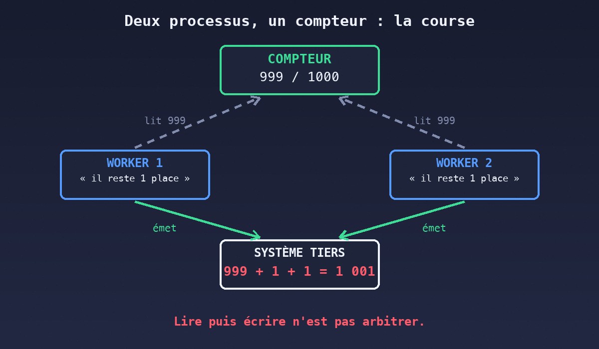 Deux processus, un compteur : la course